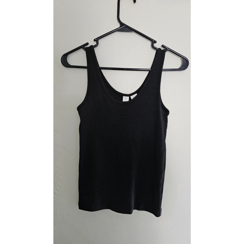 Joie Black Ribbed Knit Tank Top Scoop Neck Premium Basic Size M